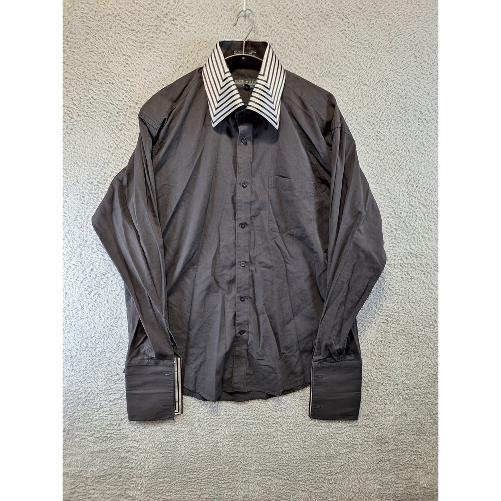 Daniel Ellissa Dress Shirt Mens 16.5 36/37 Contrast Collar French Cuff Formal